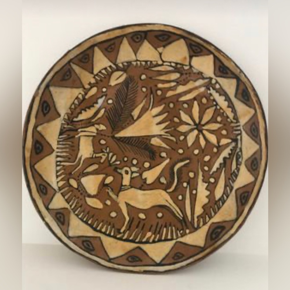 Vintage European Motif
Decorative Plate- Clay 
Handmade